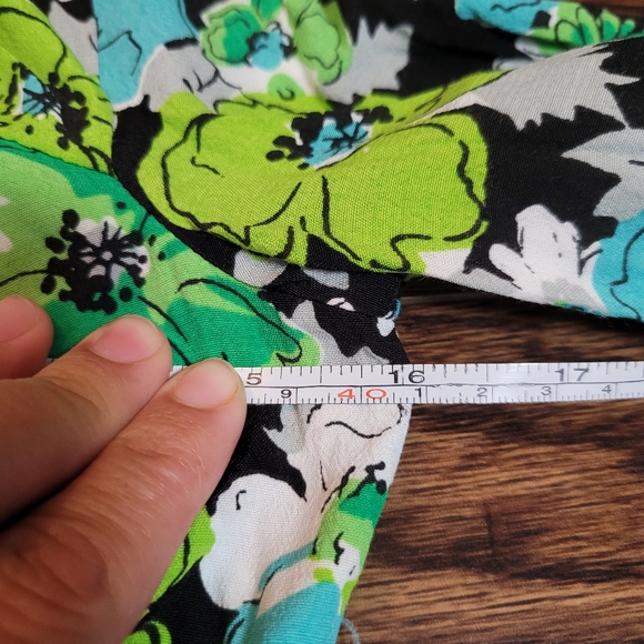 Zara NEW Green Blue Floral Bodysuit Peek Chest Long Sleeve Zipper Back NWOT XS - Picture 10 of 12